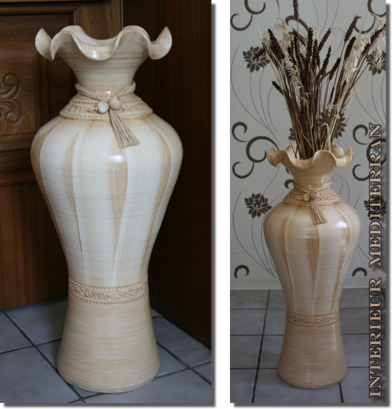 Bodenvase Vase amphore keramik ton 60 cm Klassik