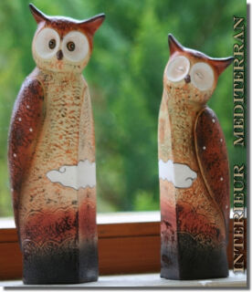2 FIGUREN EULENPÄRCHEN - Größe ca.25 CM
