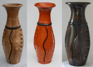 *Edle Vase/Bodenvase Tonkeramik 60cm Str.K braun Hw 