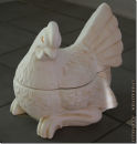 Huhn Tierfigur Oberteil und Unterteil zur Aufbewahrung - ca.25 CM aus Keramik