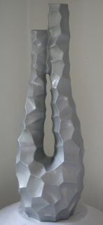 BODENVASE "Torre-DUPLO" - ca.80 CM groß - Silber