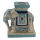 Elefant Tierfigur Dekofigur Keramik Teelicht St&auml;nder blau weiss Diele 18cm