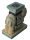 Elefant Tierfigur Dekofigur Keramik Teelicht St&auml;nder blau weiss Diele 18cm
