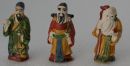 3x Chinesische altertümliche Dekofiguren Keramik 5cm