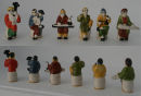 6x Chinesische altertümliche Dekofiguren Keramik 6cm