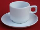 Espresso Tasse mit Unterteller - Weiss Keramik Lebensmittelecht in 2 Varianten