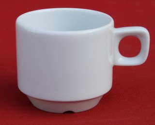 Espresso TASSE mit Unterteller - Weiss Keramik Lebensmittelecht in 2 Varianten Rund dünnwandig zylindrisch