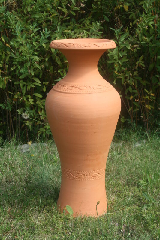 Bodenvase Terrakotta Terracotta Amphore 60 cm Braun