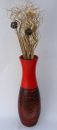 Blumenvase Keramik ca.60 CM INKL. Vaseneinsatz - verschiedene Farben Modell: Barriga Linda Rot