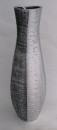 Bodenvase Dekovase Keramik Schwarz Silber ca.60 CM - Modell: Silberling A - Eingeschnitten