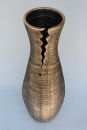 Bodenvase Dekovase Keramik Schwarz Gold ca.60 CM inkl. Vaseneinsatz - Modell: Goldi #2 B - Rand Eingeschnitten